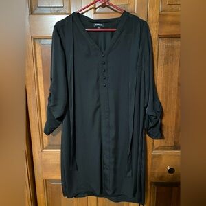 Express Classic Black V-Neck Dress